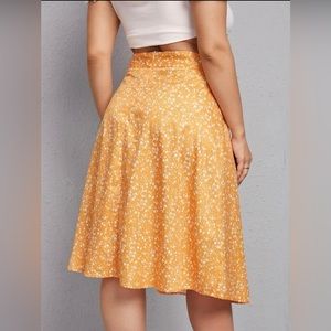 Ditsy Floral Split MIDI Skirt
